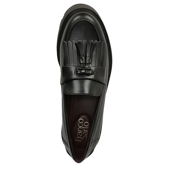 Franco Sarto Women’s Bersa Slip On Loafer in Black Leather with Tassel, Size 6.5 - Picture 4 of 15